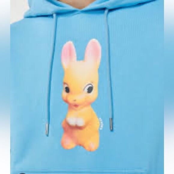 $340 Sandro Rabbit print blue hoodie sweatshirt NWT Small - Picture 6 of 10